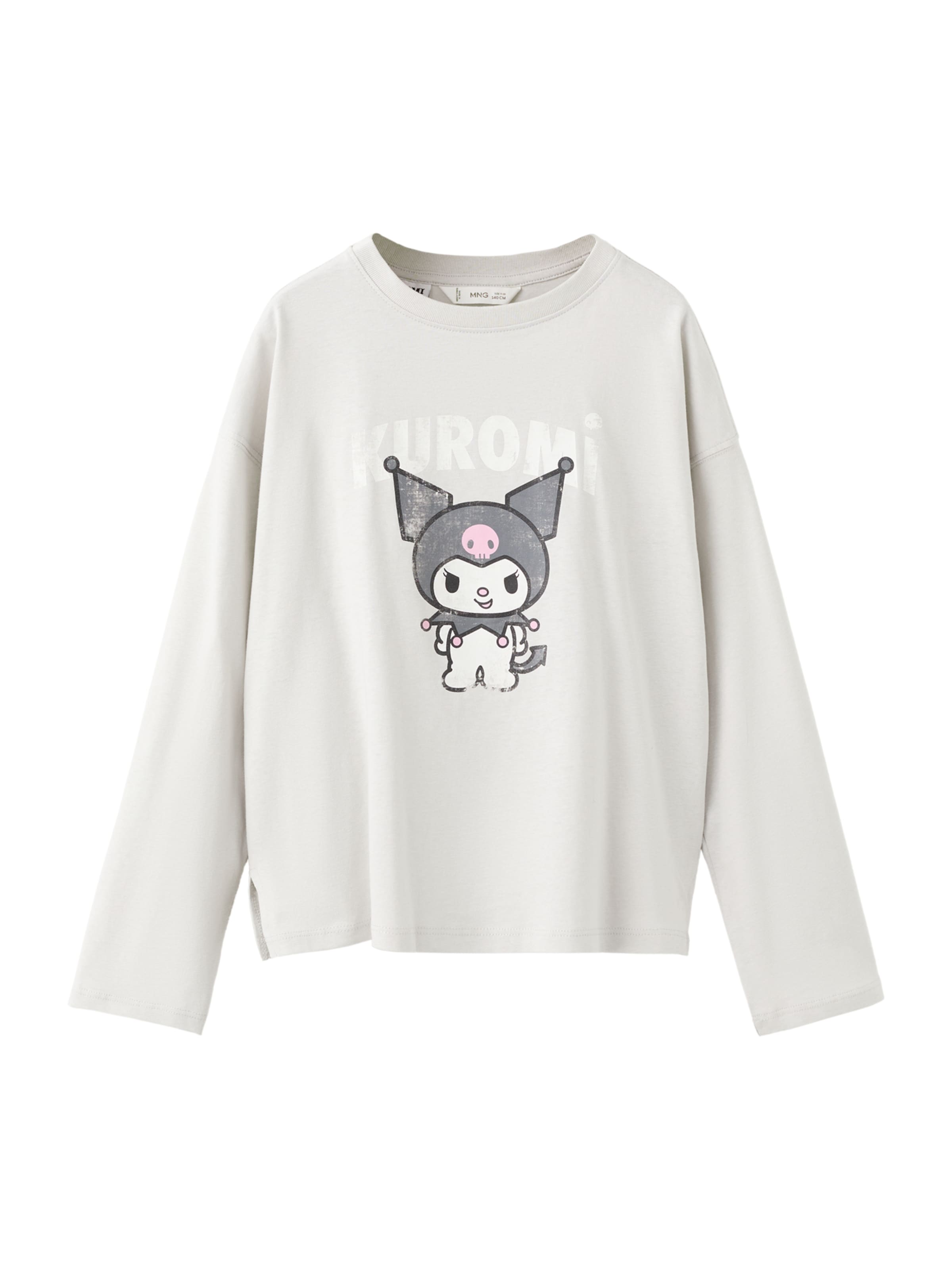 Tricou 'HKKUROMI' de la MANGO KIDS pe gri: față