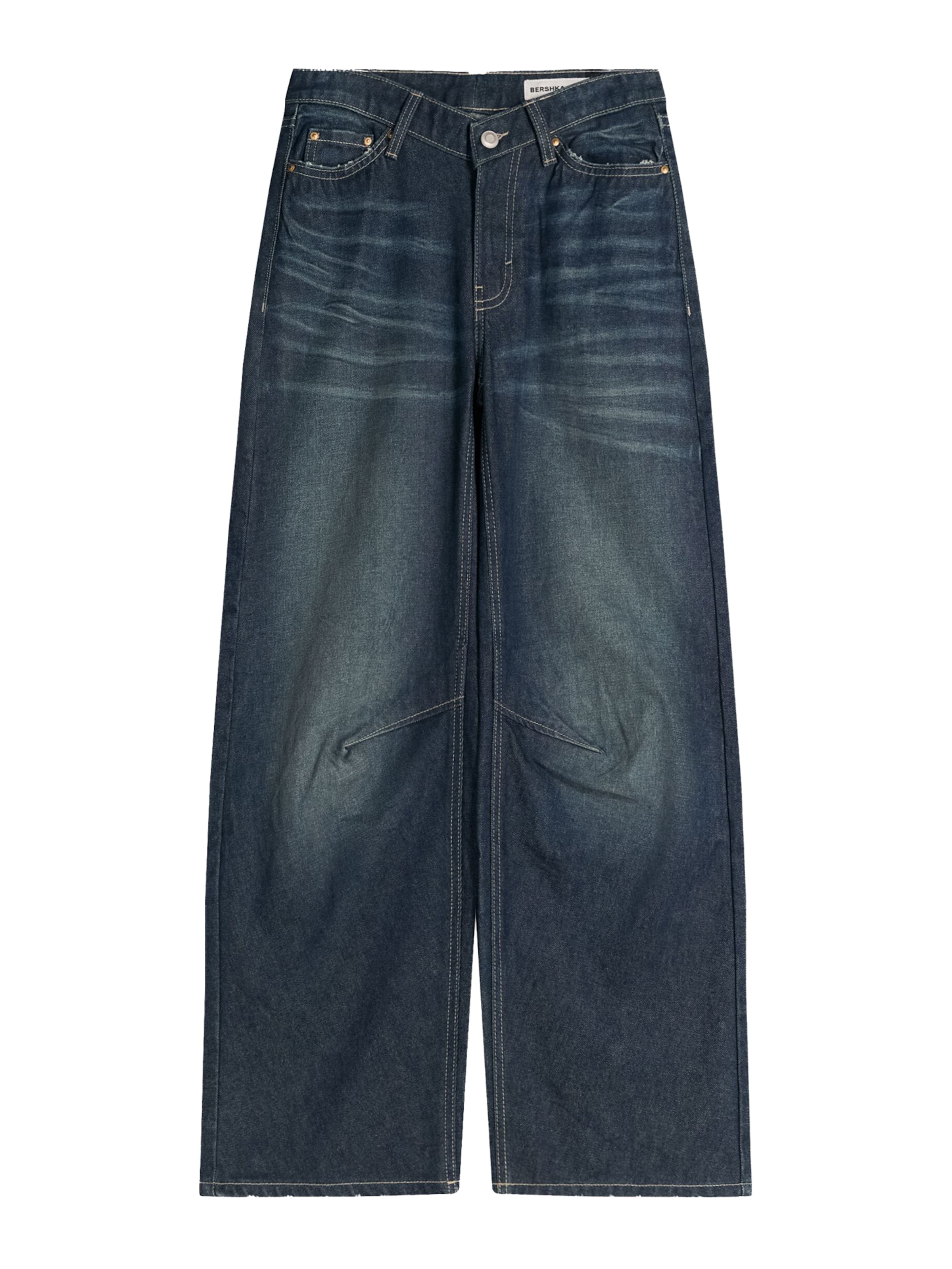 Bershka Baggy Džínsy - Modrá: predná strana