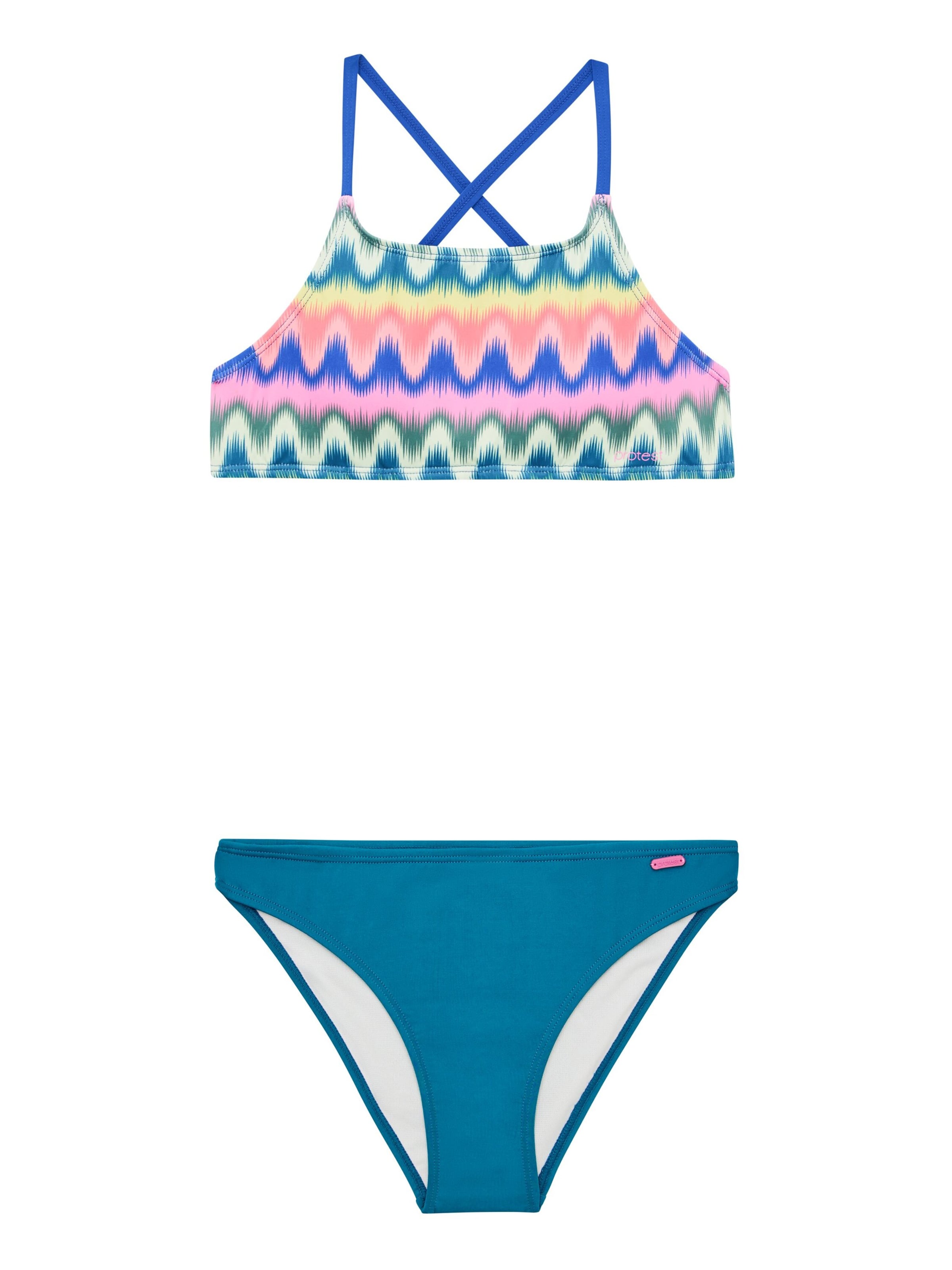 PROTEST Bustier Bikini 'PRTSyl JR' in Blauw: voorkant