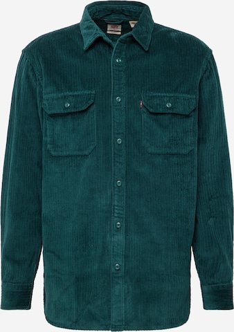 LEVI'S ® Comfort Fit Skjorta 'Jackson Worker Corduroy Overshirt' i grön: framsida