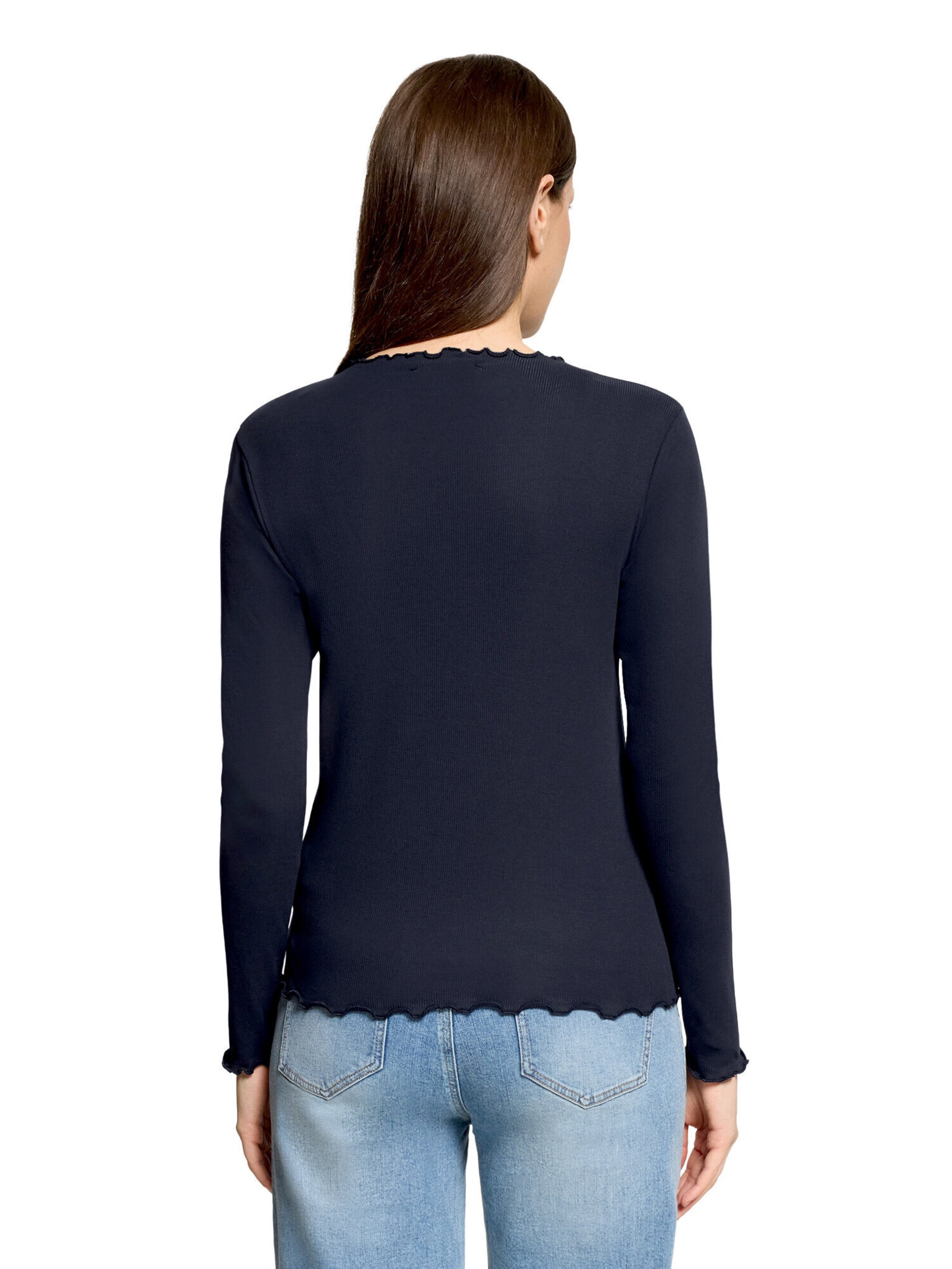 Cartoon Langarm-Shirt mit Kragen in Blau