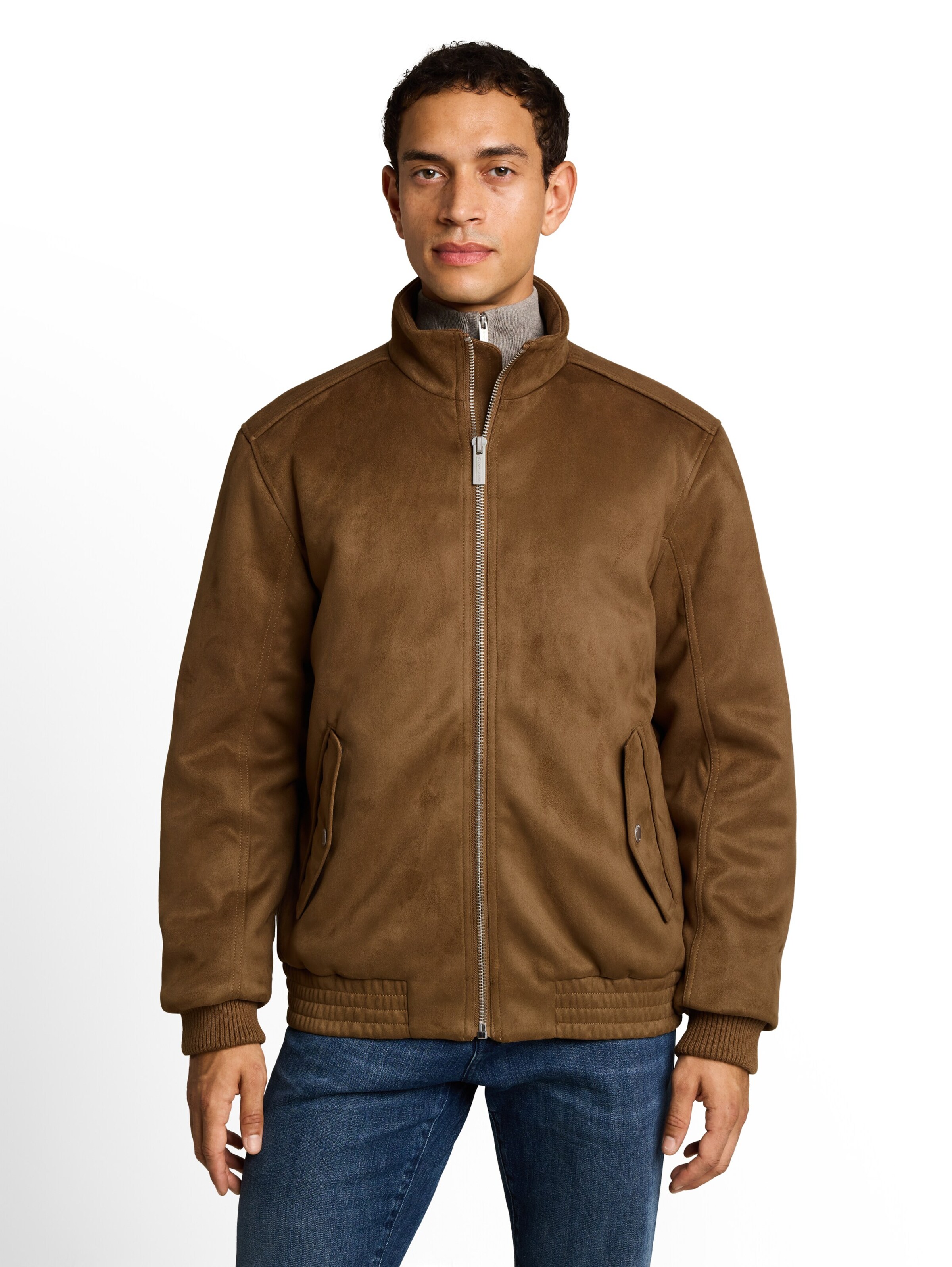 TOM TAILOR Between-season jacket in Brown: front