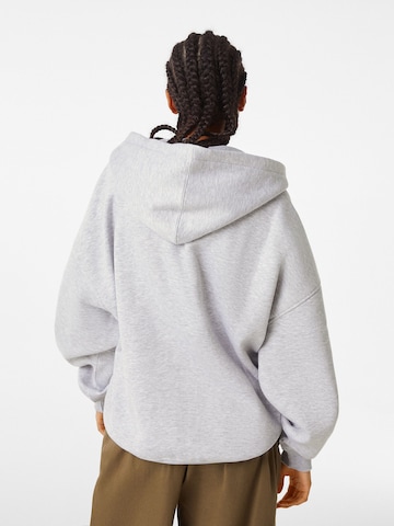 Bershka Zip-Up Hoodie in Grey