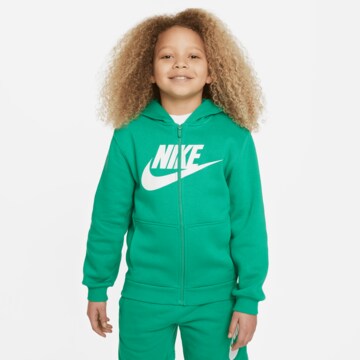 Nike Sportswear Zip-Up Hoodie in Green: front