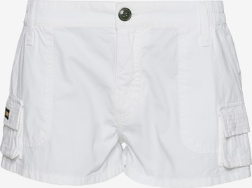 Superdry Regular Cargo Pants in White: front