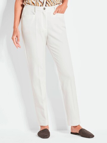 Regular Pantalon à plis Goldner en blanc : devant