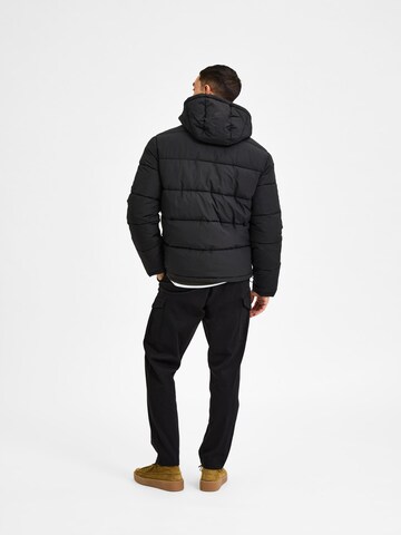 SELECTED HOMME Winterjas 'Harry' in Zwart