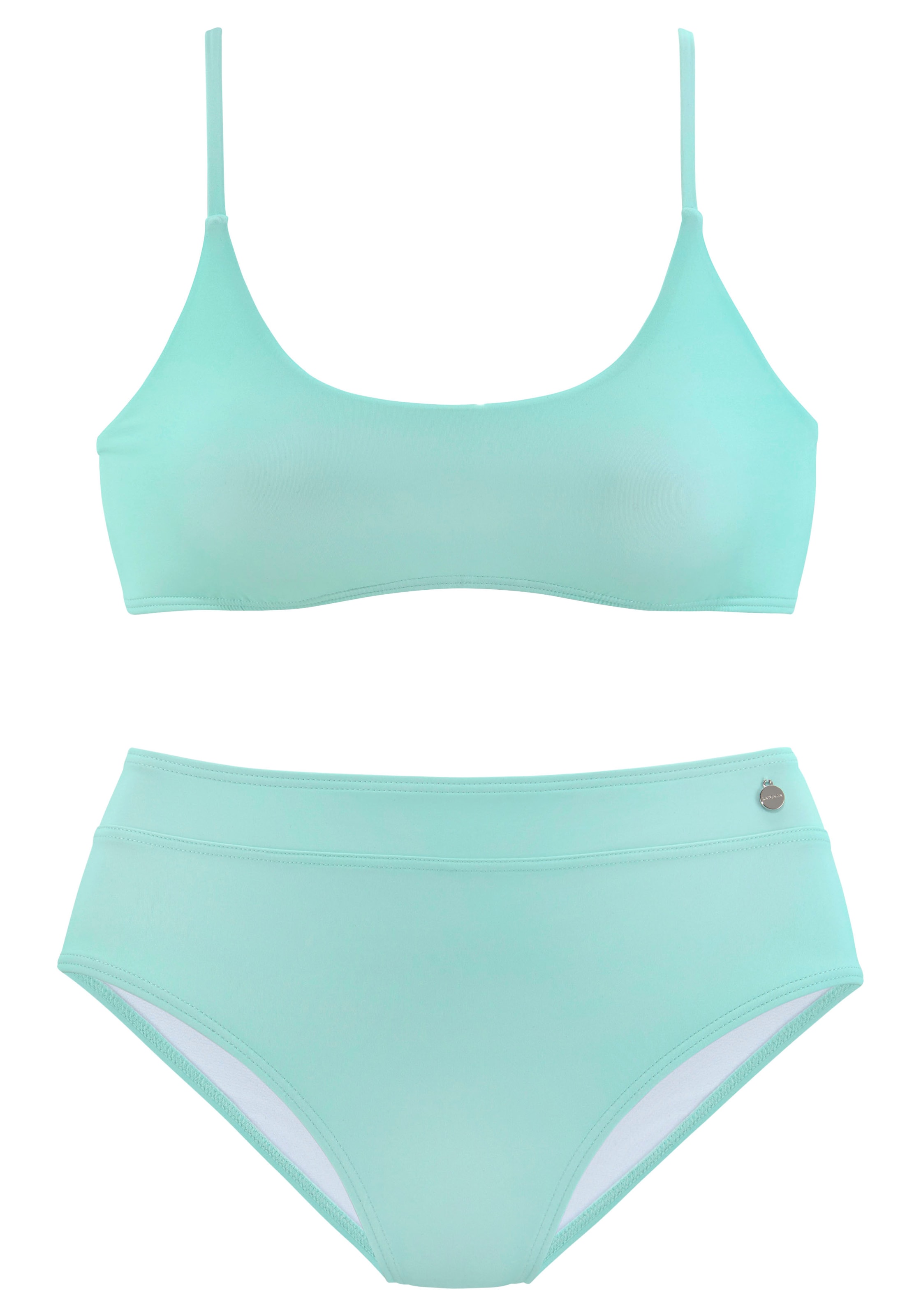 Bustieră Costum de baie două piese de la LASCANA pe verde: față