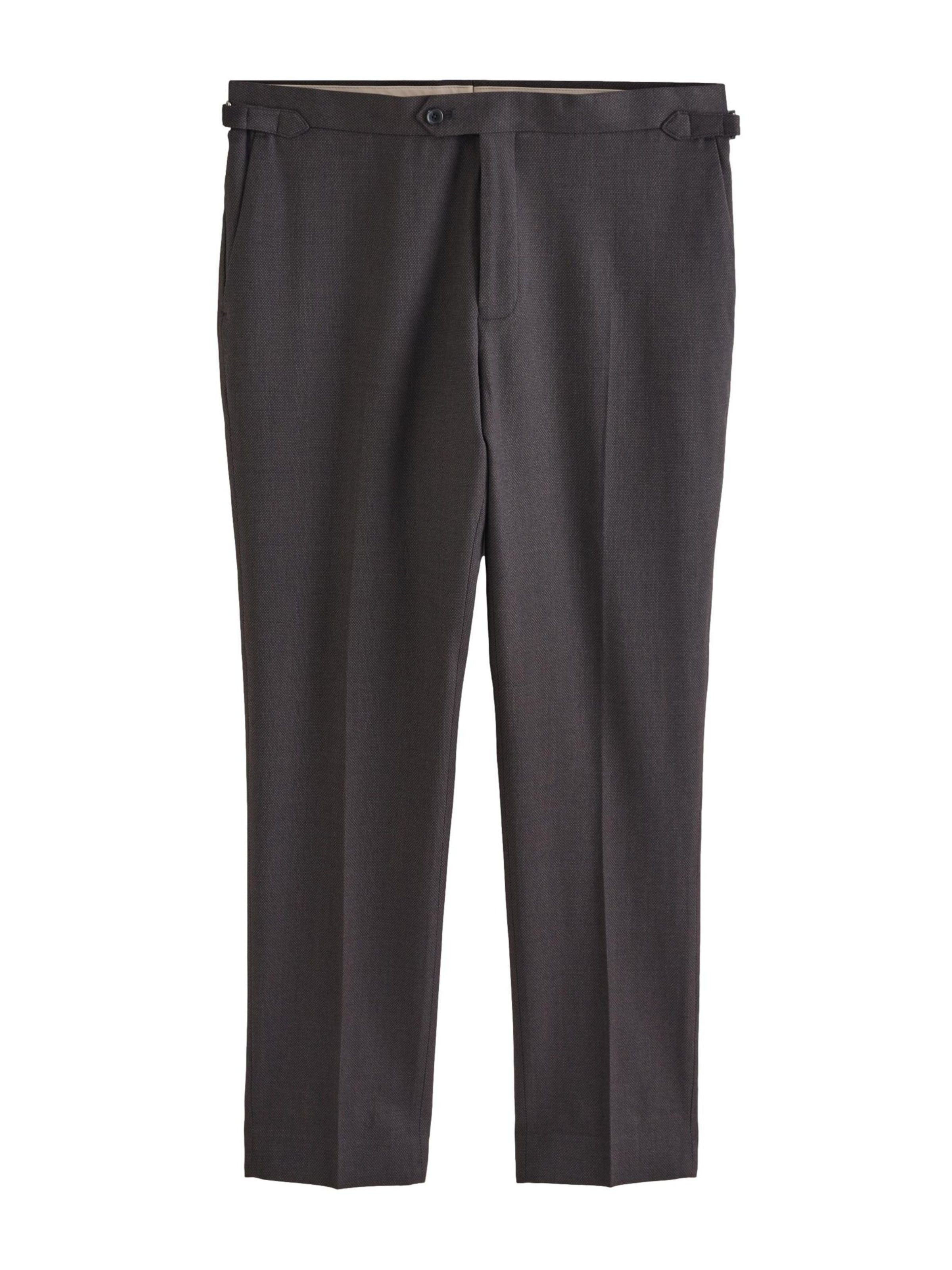 Coupe slim Pantalon à plis Next en marron : devant