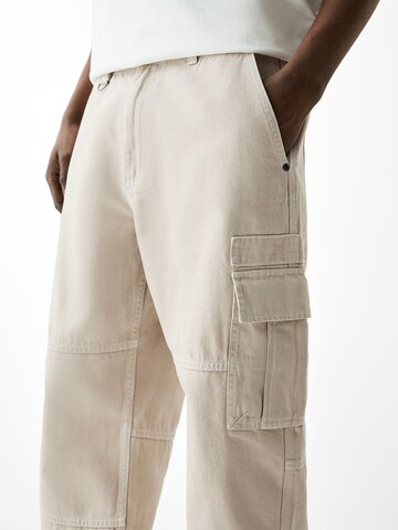 Bershka Loosefit Hose in Beige