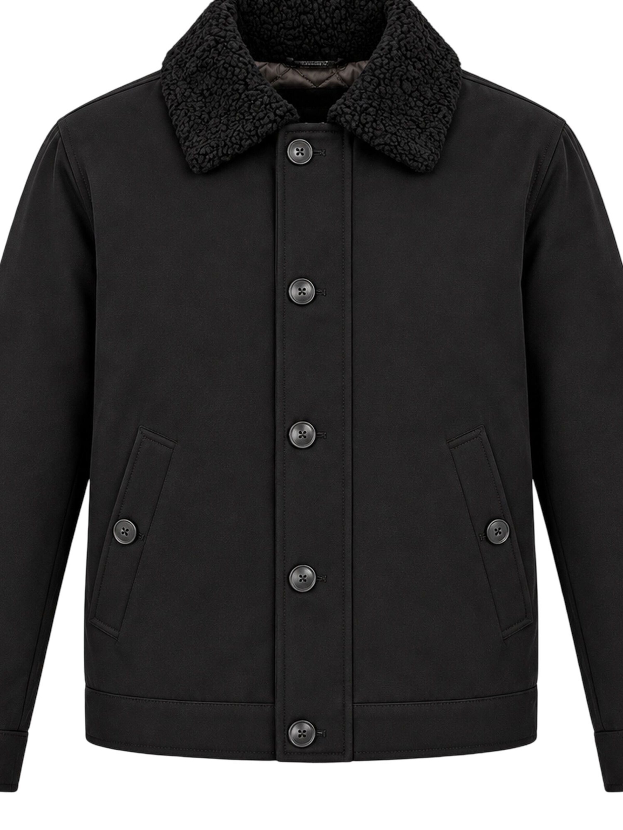 Veste d’hiver Danger en noir : devant