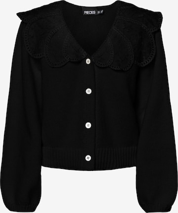 Cardigan 'PCABBY' PIECES en noir : devant