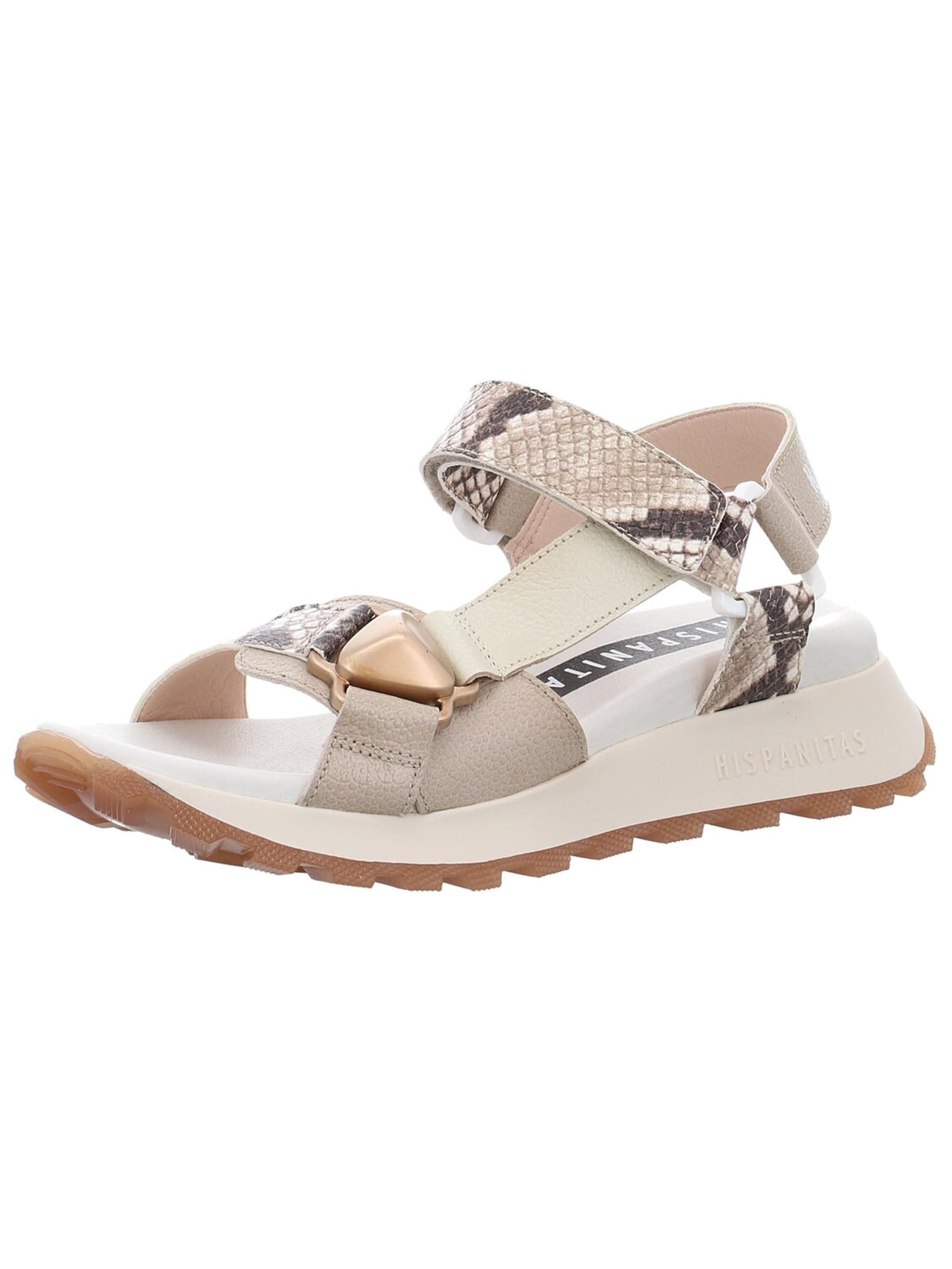 Hispanitas Sandals 'Damen Sandale CHV253896 TAUPE/TAUPE/LATTE/TAUPE Echt Leder in beige' in Beige: front