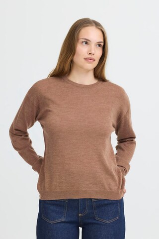 PULZ Jeans Trui 'PZSadie' in Bruin: voorkant