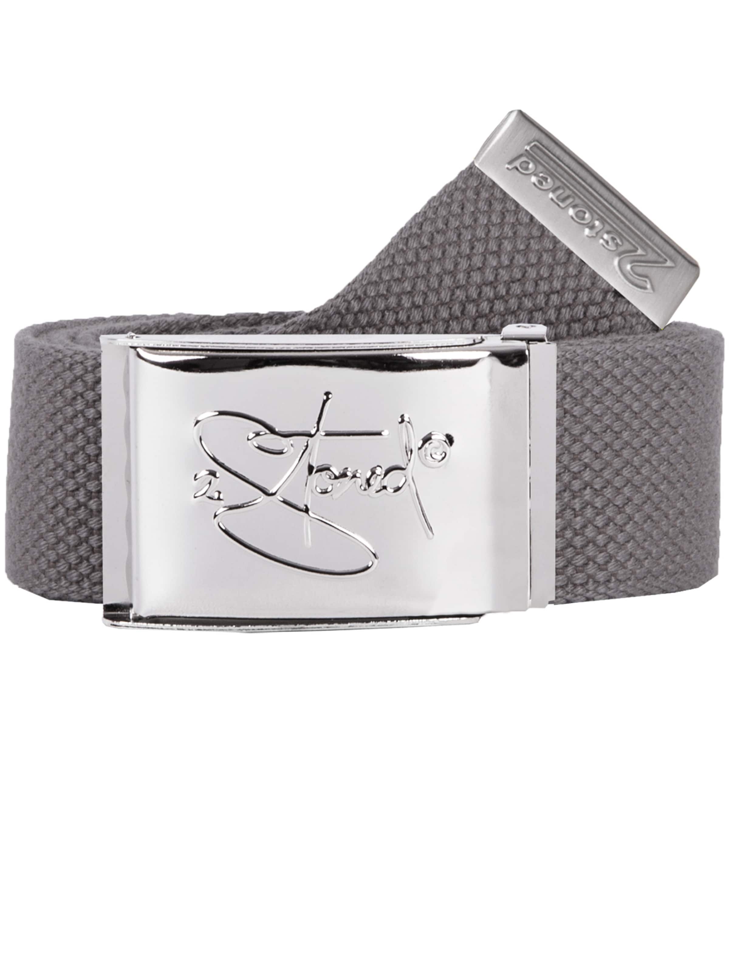 2Stoned Belt 'Classic Chrom' in Grey: front