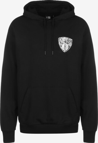 NEW ERA Zip-Up Hoodie 'NBA Brooklyn Nets' in Black: front