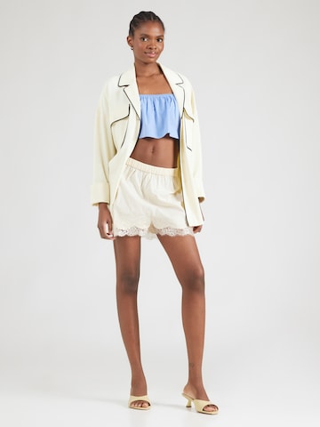 TOPSHOP Normální Kalhoty 'NATALIE' – béžová
