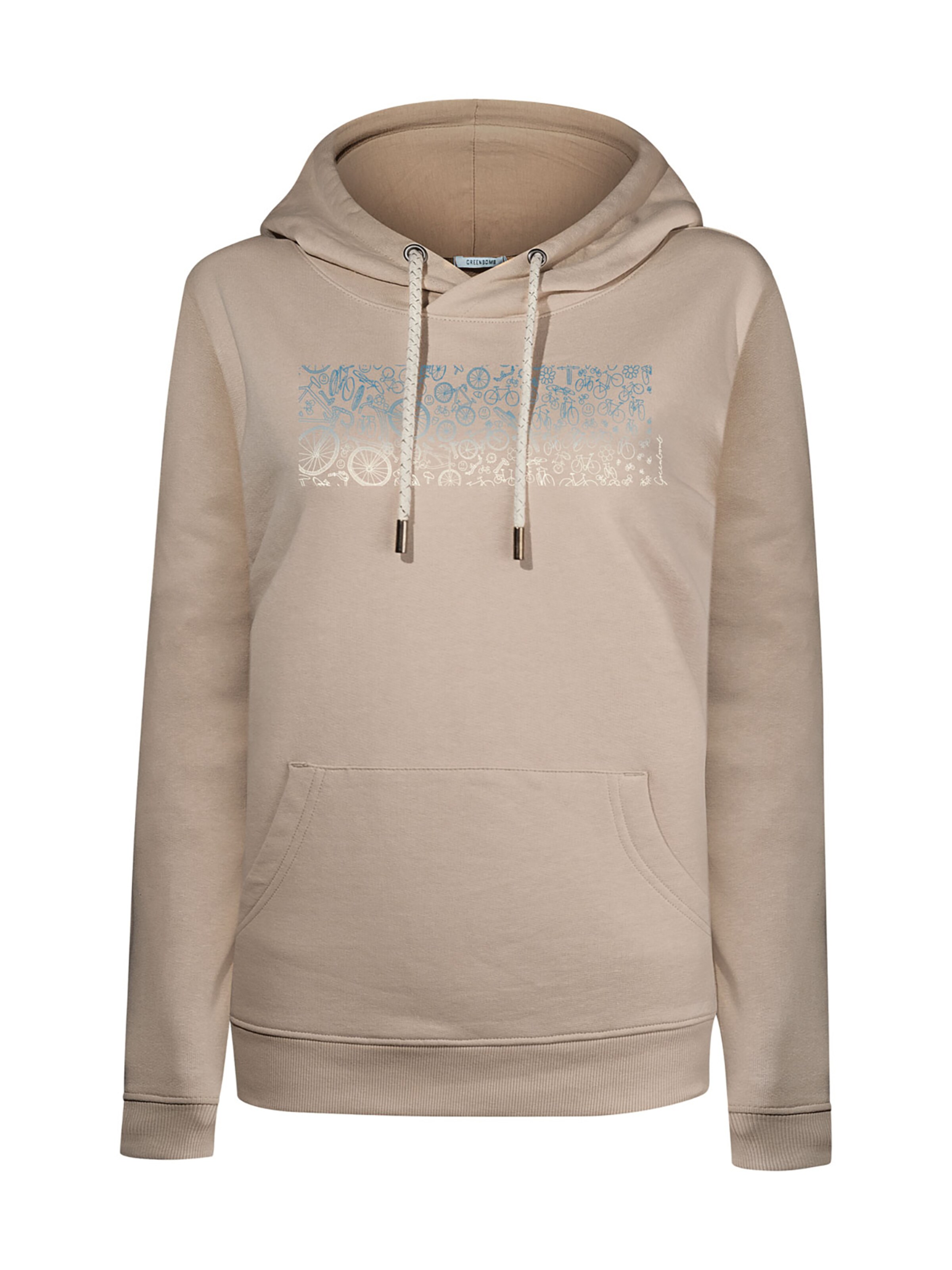 Felpa 'Bike Lucky' di GREENBOMB in marrone: frontale