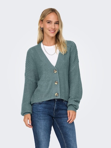 ONLY Gebreid vest 'ONLCAROL' in Blauw: voorkant