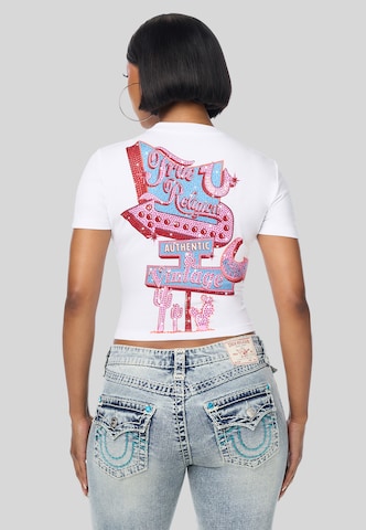 True Religion - Camisa em branco: atrás