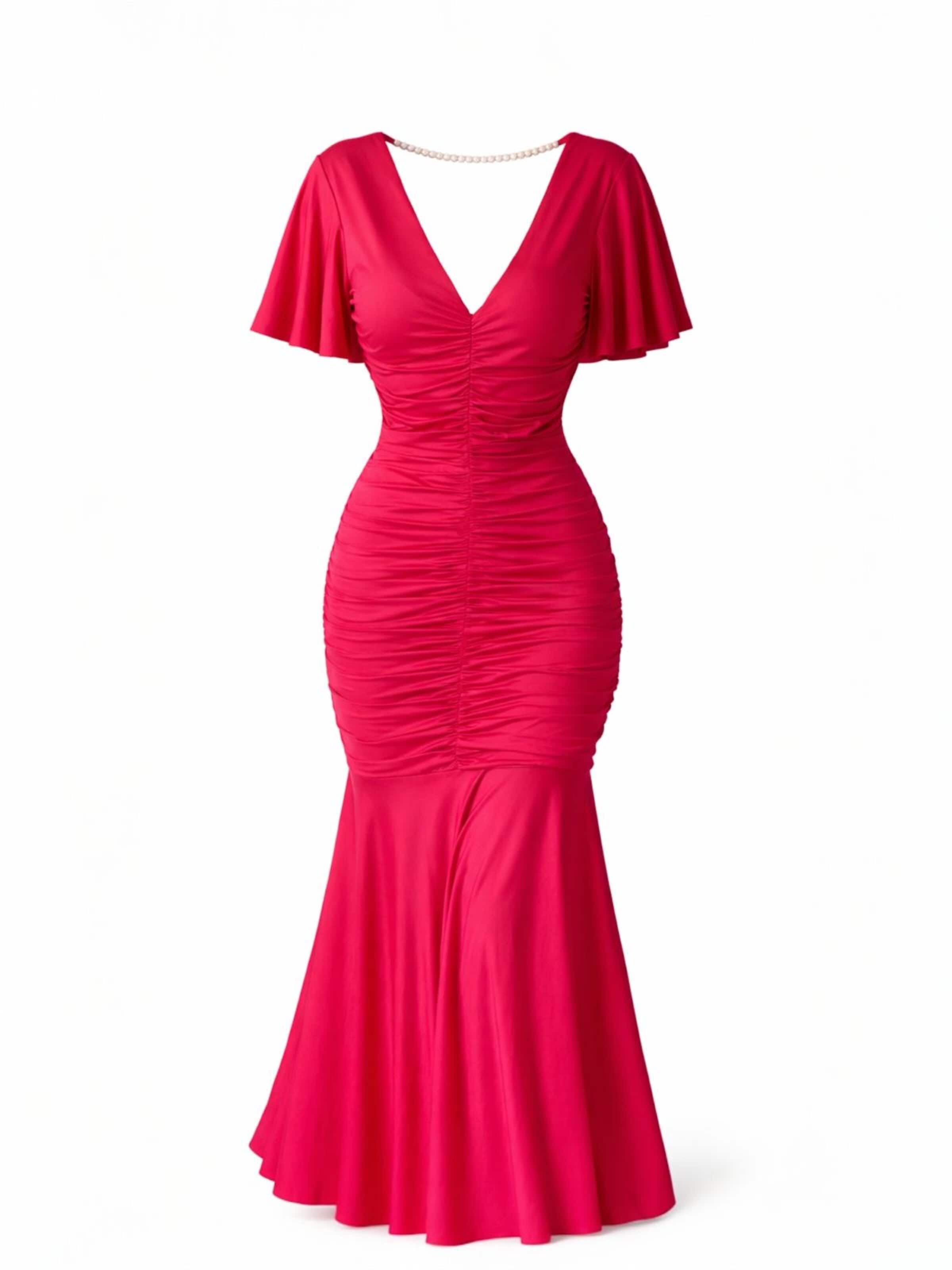 Abito da cocktail 'Dress Athenian Grace Raspberry' di Elena Athanasiadou in rosa: frontale