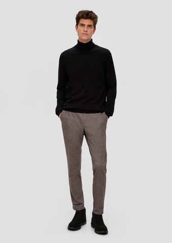 s.Oliver Slim fit Trousers with creases in Brown