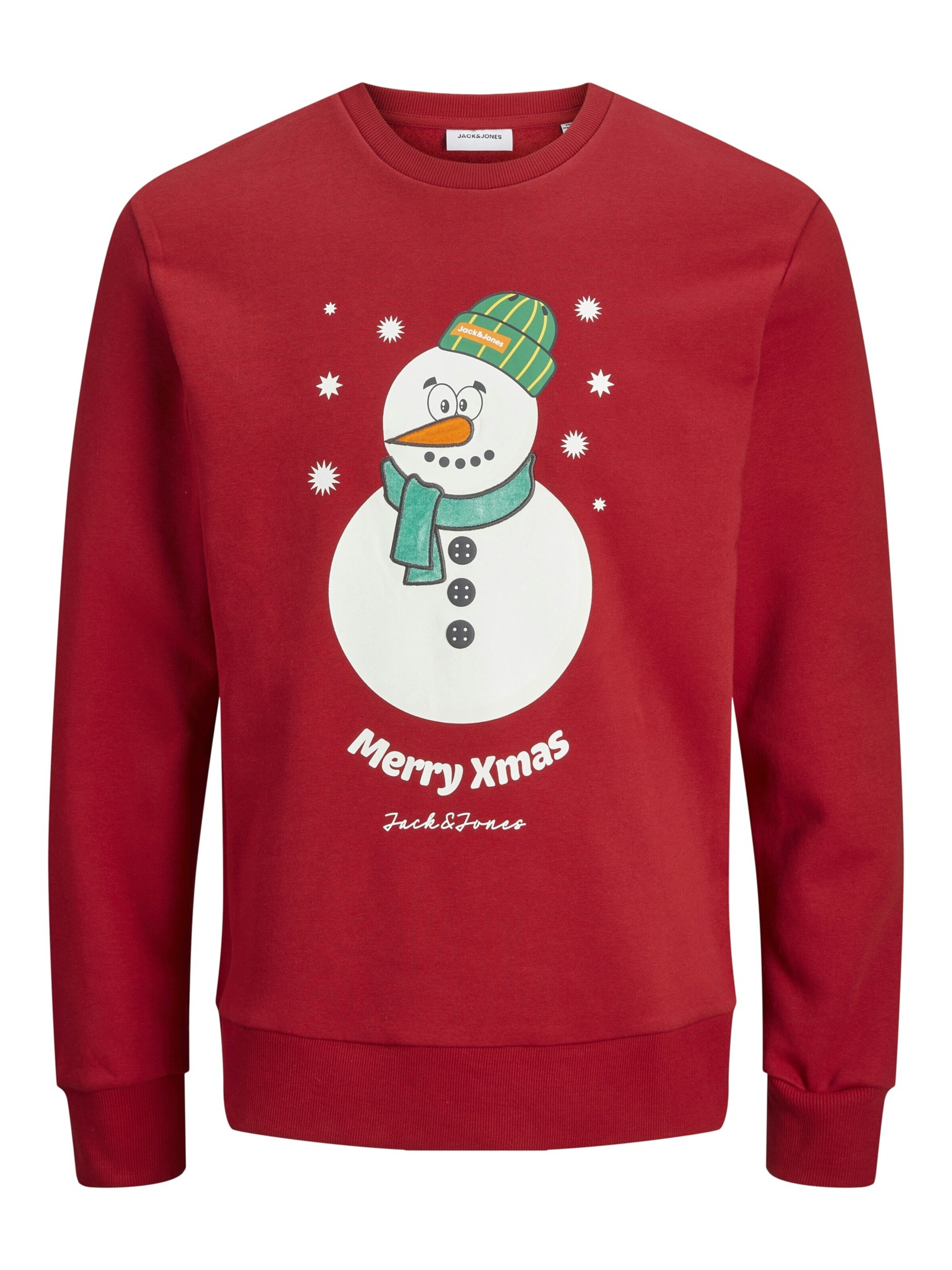 Sweat-shirt 'JJXMAS JOLLY' JACK & JONES en rouge : devant