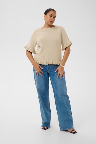 KAFFE CURVE - Jersey 'KClindsy' en beige