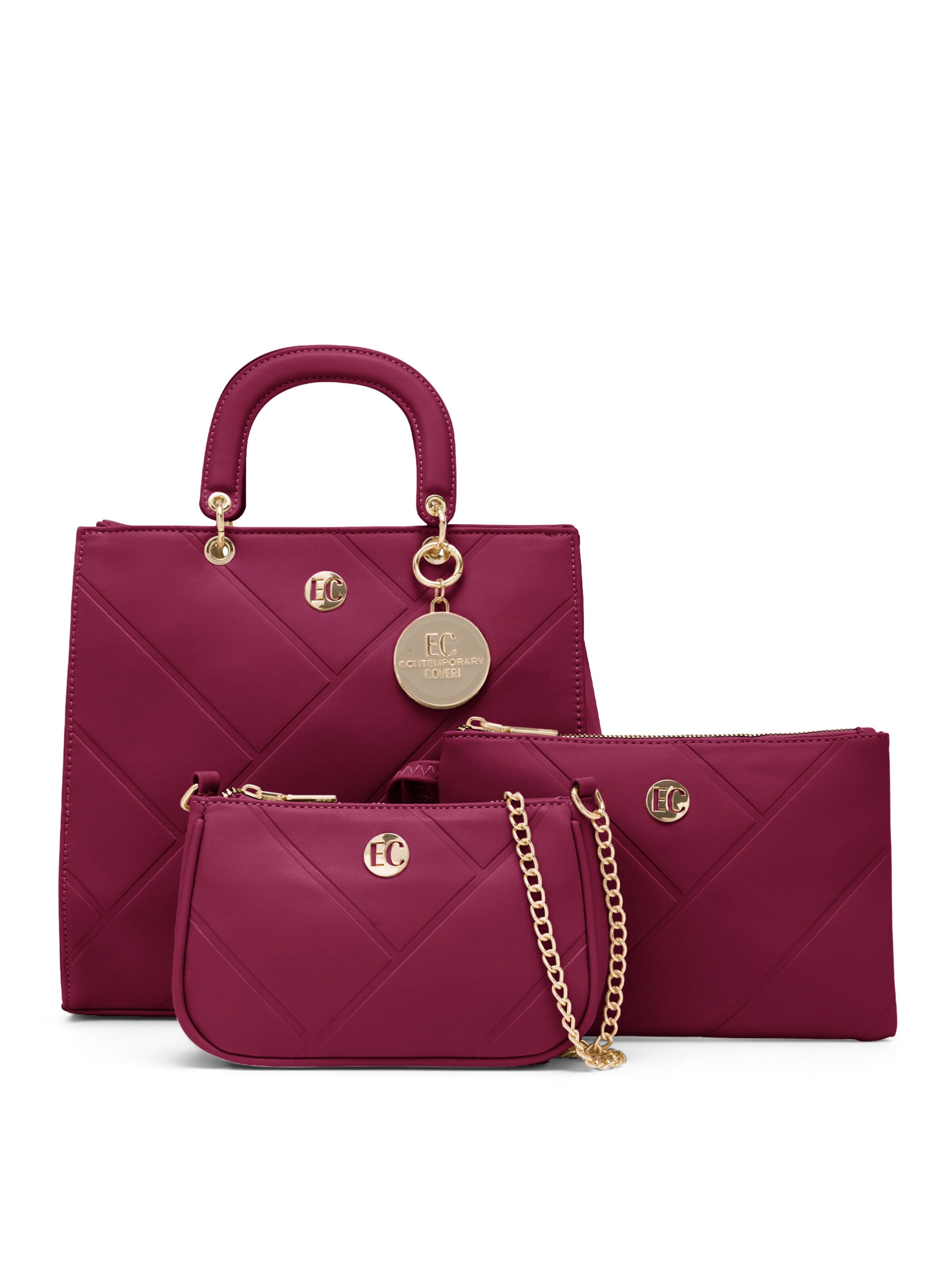 Enrico Coveri - Malas de tiracolo 'Rychelle' em roxo: frente