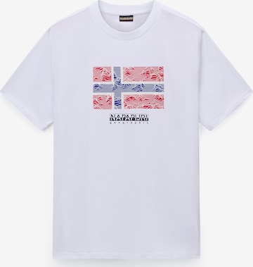 NAPAPIJRI Tričko 'Drapeau' - Biela: predná strana