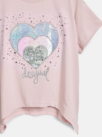 Maglietta 'Heart strass' di Desigual in rosa