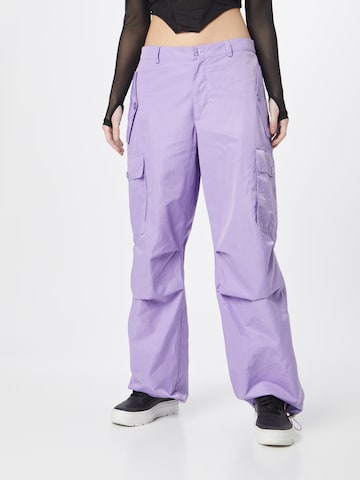 Loosefit Pantalon cargo Oval Square en violet : devant