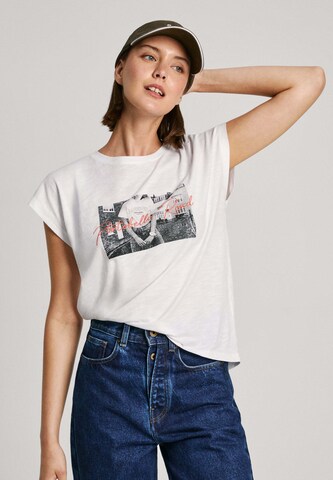 T-shirt ' GLORY ' Pepe Jeans en blanc : devant