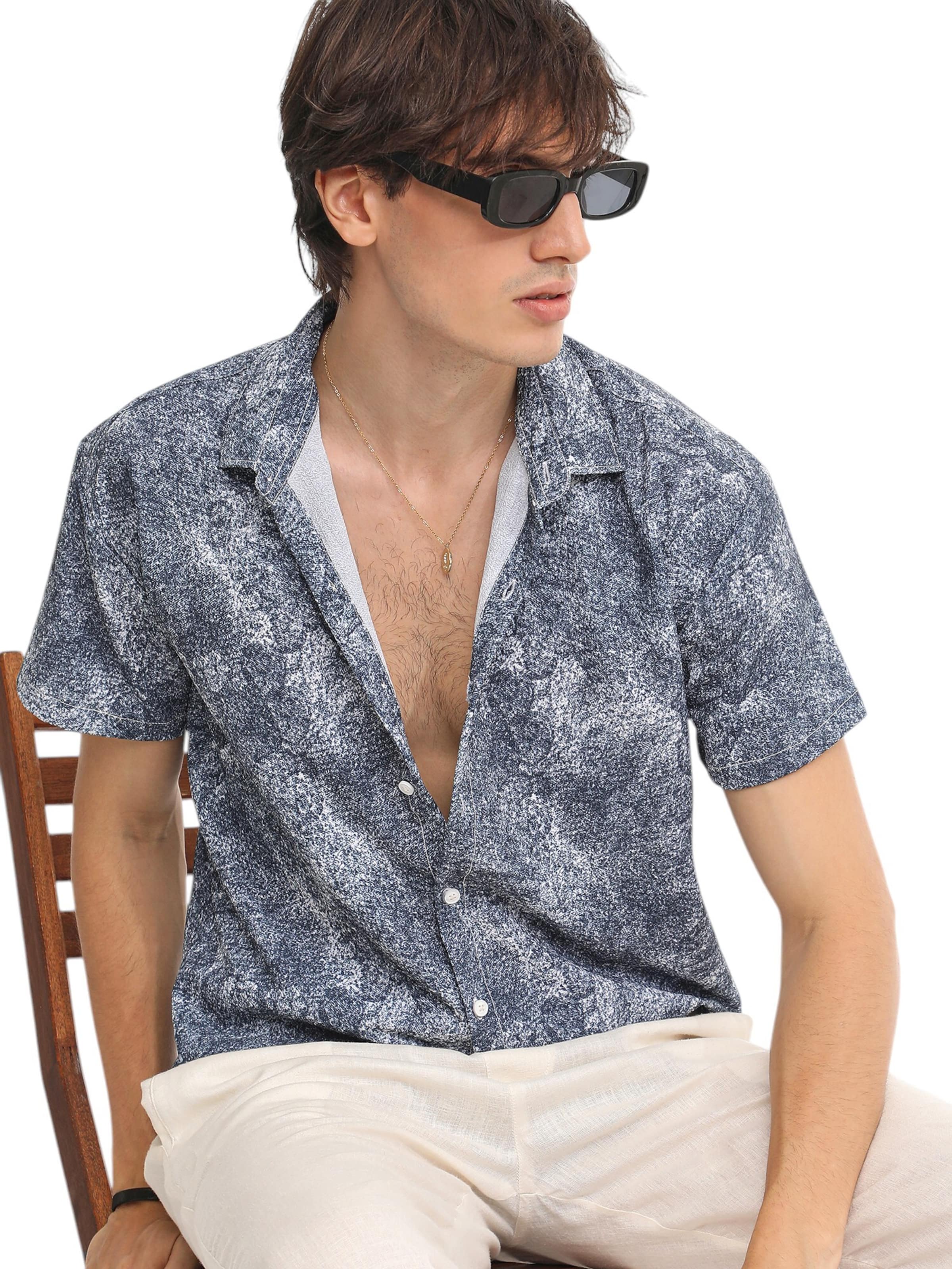 Campus Sutra Regular fit Button Up Shirt 'Tessie' in Blue