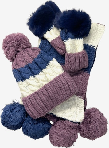 Kumixi Beanie 'Set: Mütze & Loop Schal & Handschuhe' in Purple: front