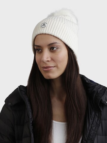 CASH-MERE.CH Beanie in White: front