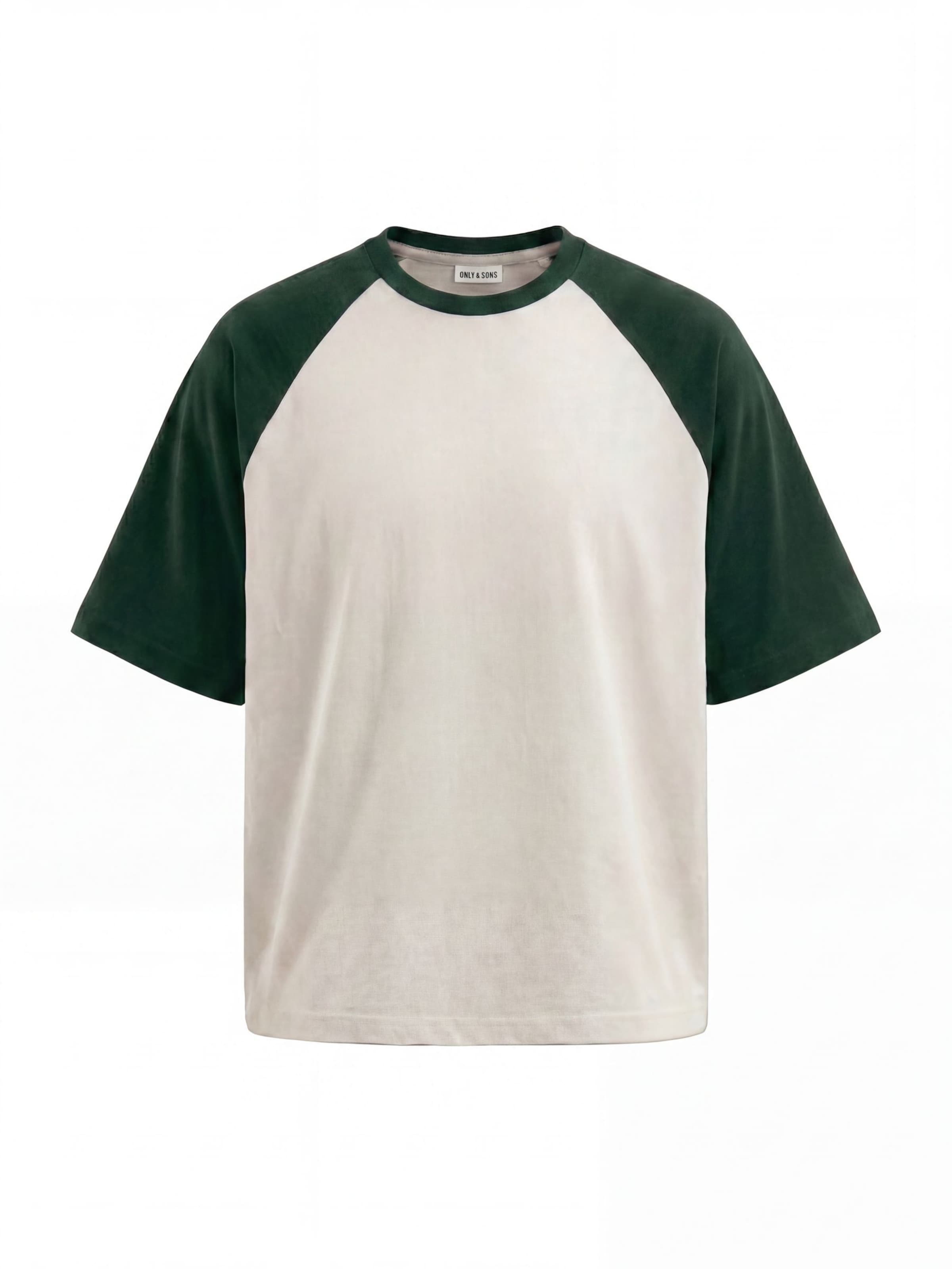 Only & Sons T-Shirt 'ONSHEATON' en S en vert foncé / blanc, Vue avec produit