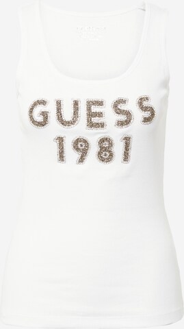 GUESS - Top en blanco: frente