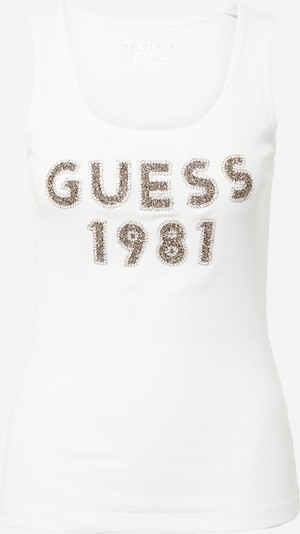 Top GUESS pe auriu / alb, Vizualizare produs