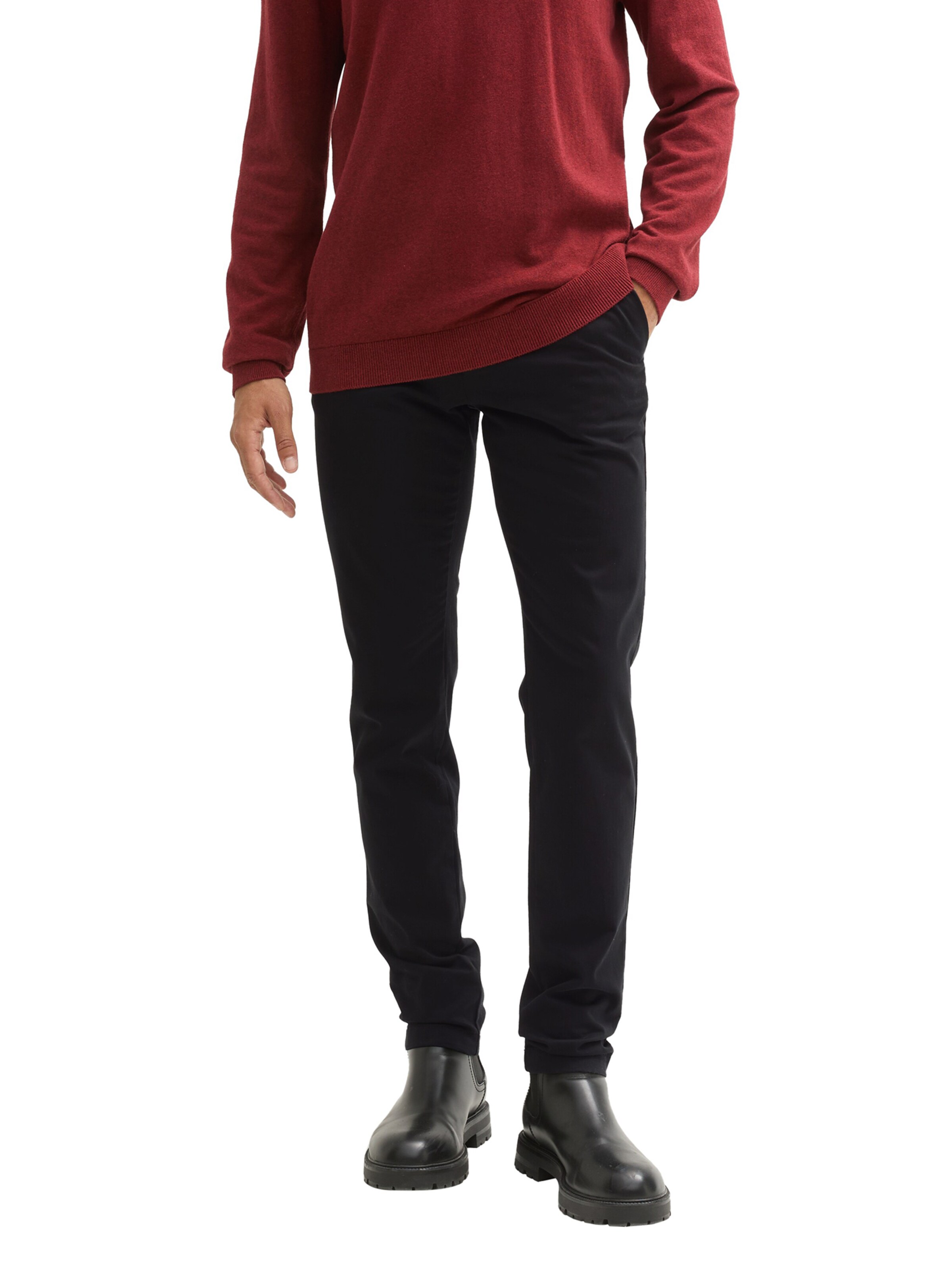 Slimfit Pantaloni chino 'Travis' di TOM TAILOR in nero: frontale