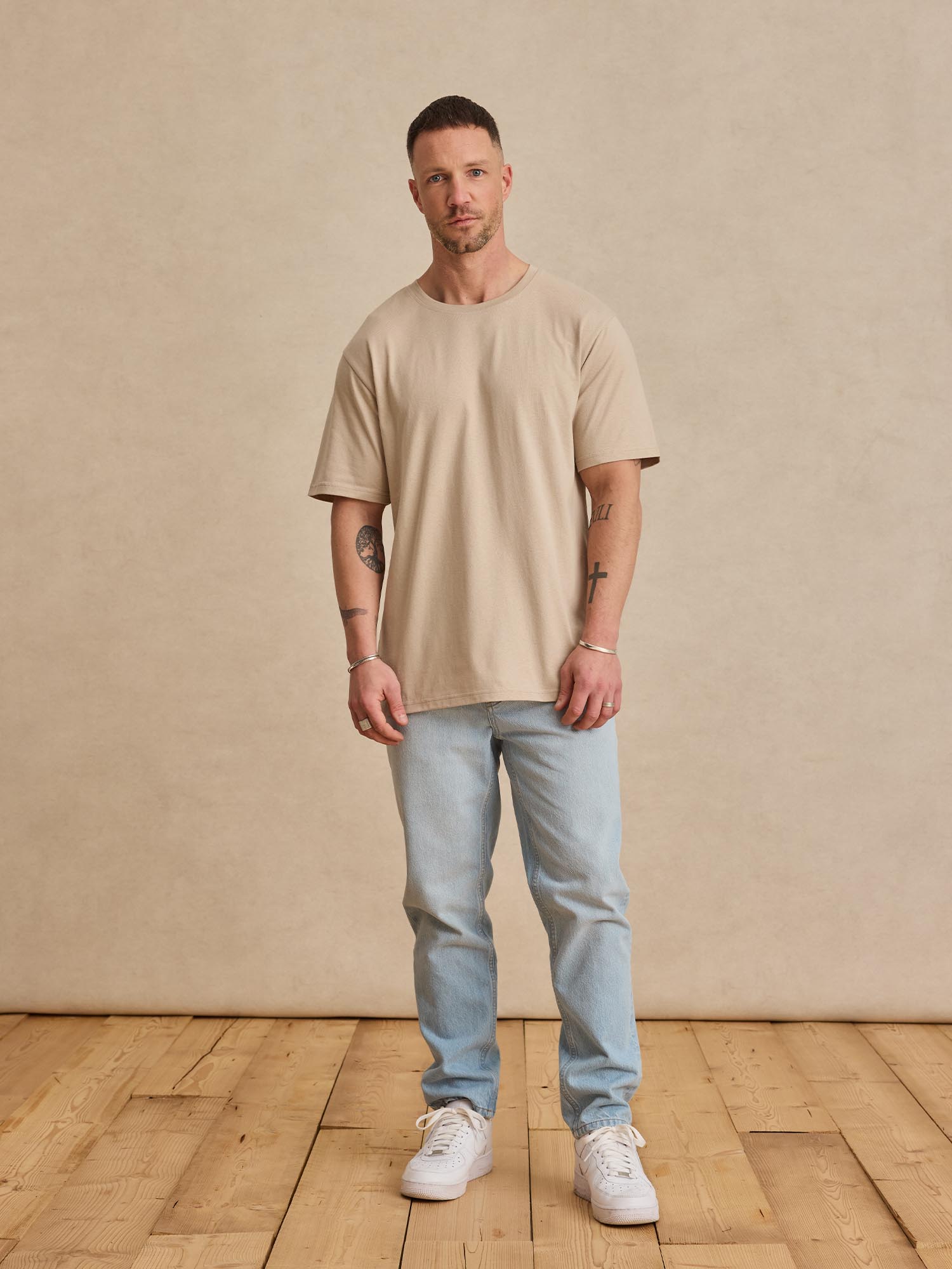 T-Shirt 'Cem' DAN FOX APPAREL en beige