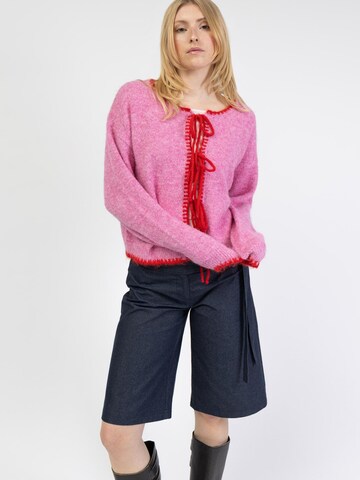BROKE + SCHÖN Strickjacke 'Strickjacke mit Bindebändern'‌‌‌‌‌‌‌‌ in Pink