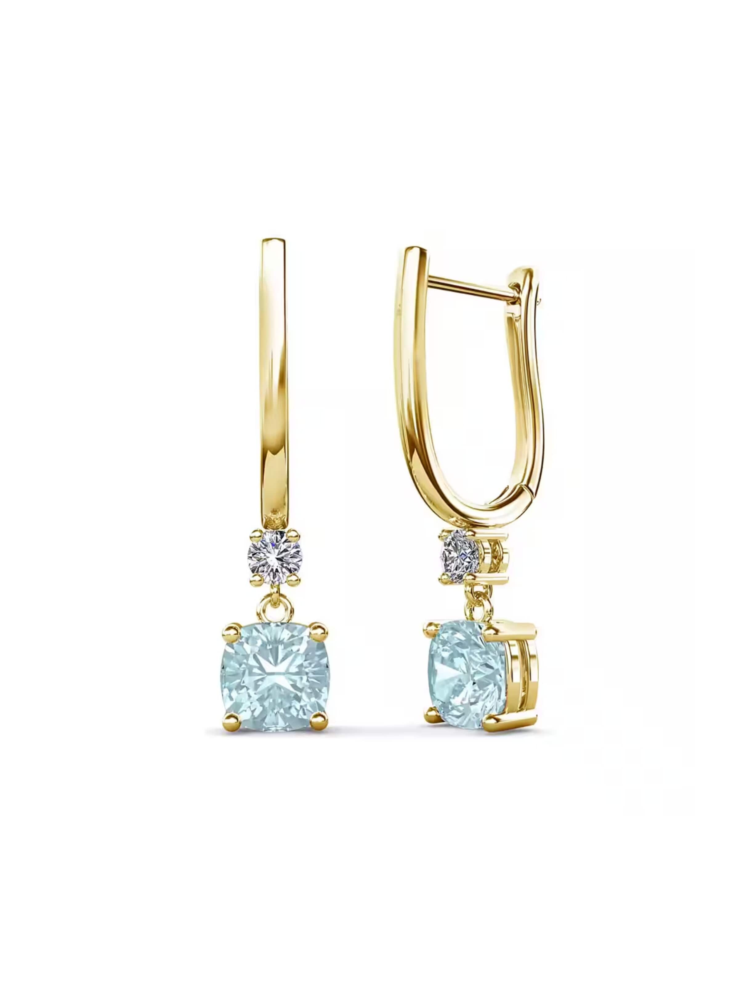 ROUGEMONT Jewellery Earrings 'Damen Creolen Ohrringe Topas 925 Sterling Silber' in Gold: front