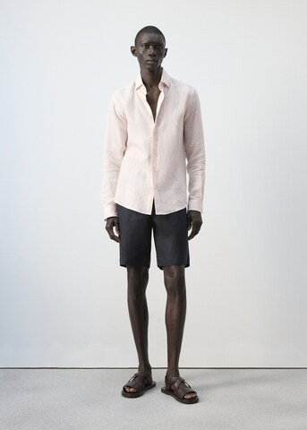MANGO MAN Slim fit Button Up Shirt 'Sular' in Orange