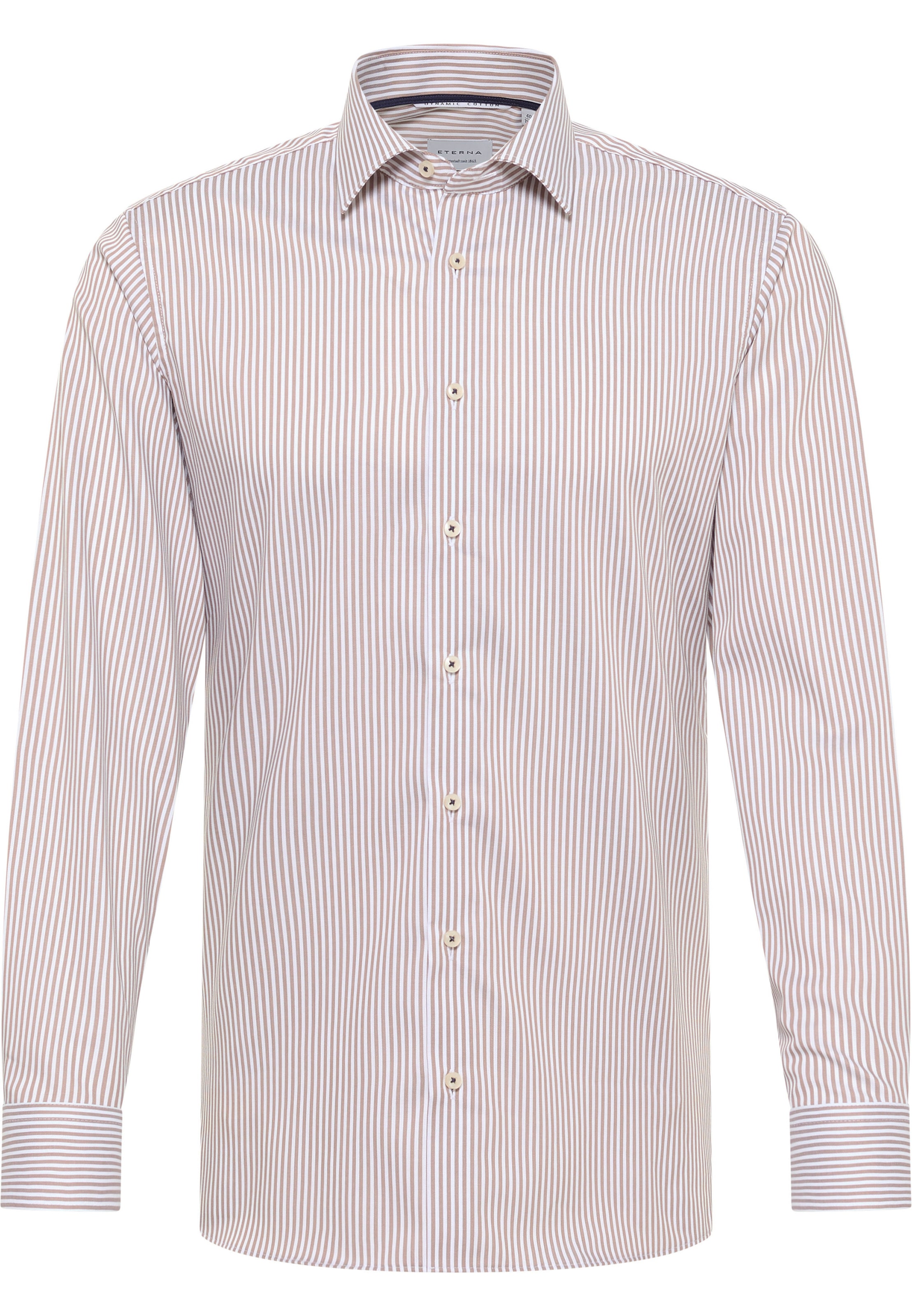 ETERNA Slim fit Zakelijk overhemd in Beige: voorkant