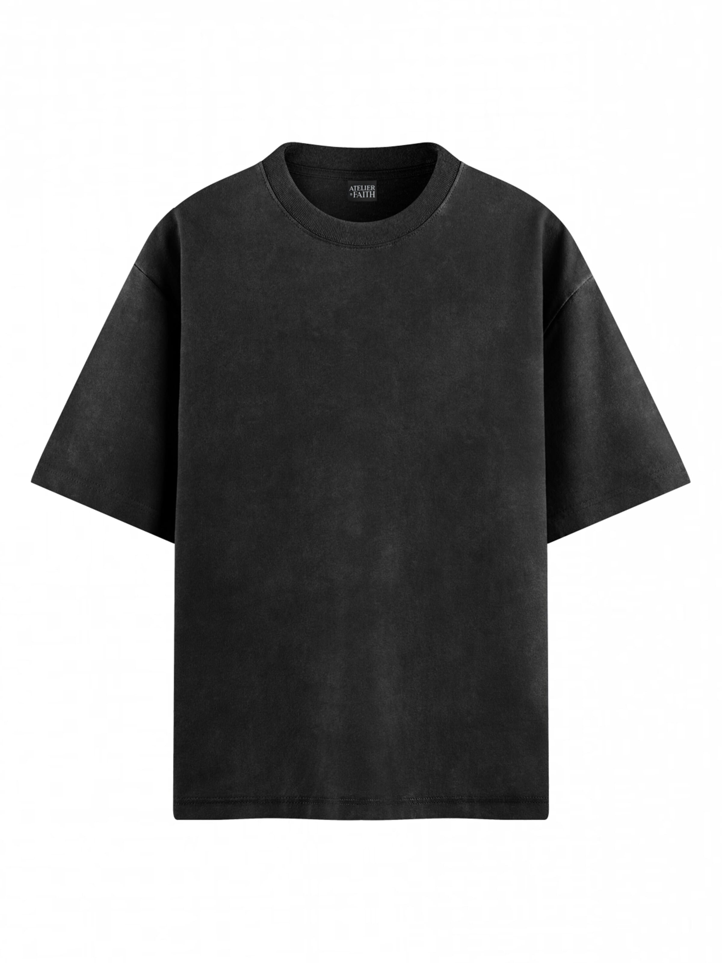 ATELIER OF FAITH Shirt 'STONE WASHED BASIC TEE' in Grijs: voorkant