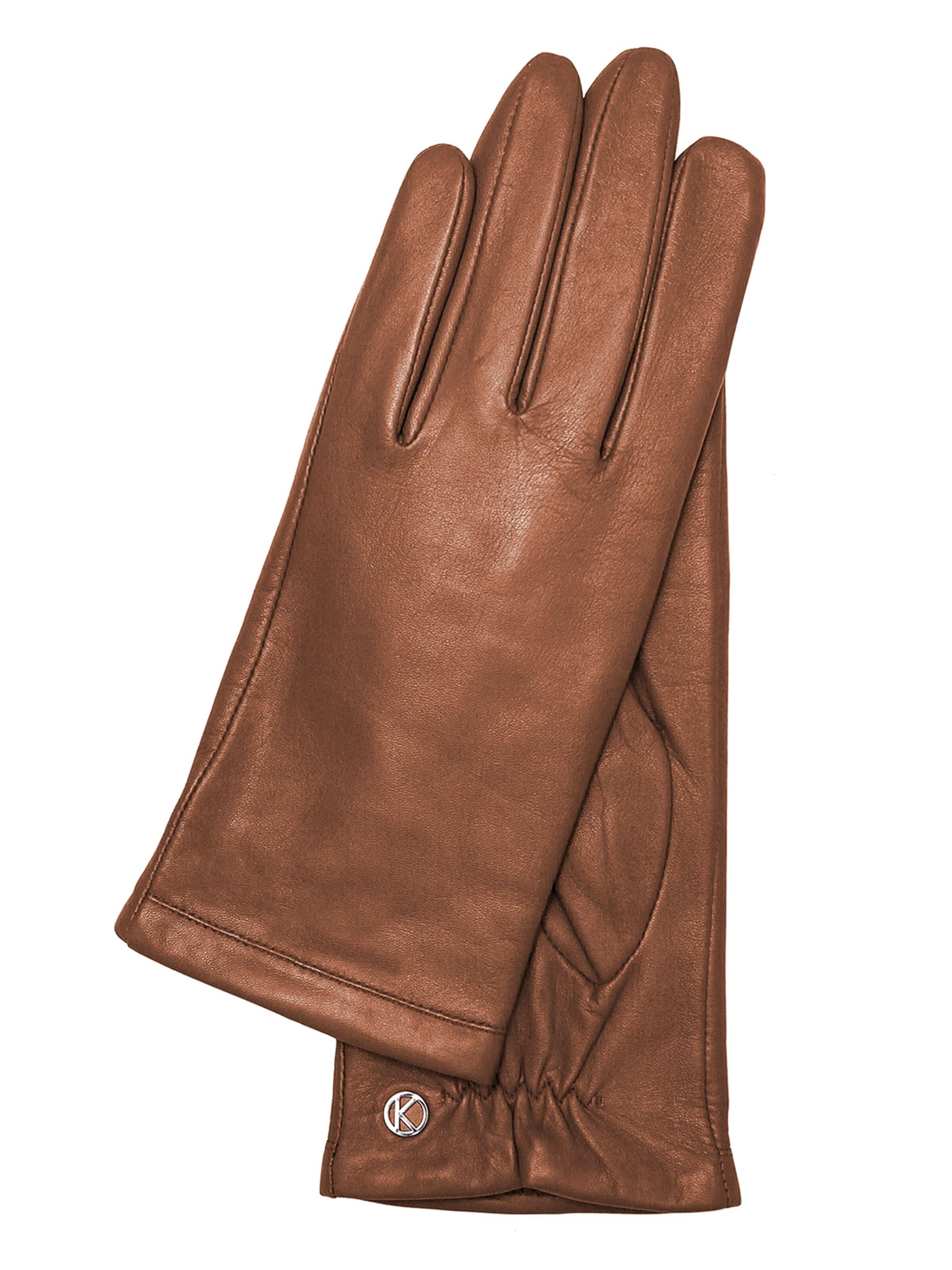 KESSLER Full Finger Gloves in Brown: front
