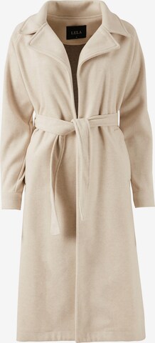 LELA Between-Seasons Coat in Beige: front