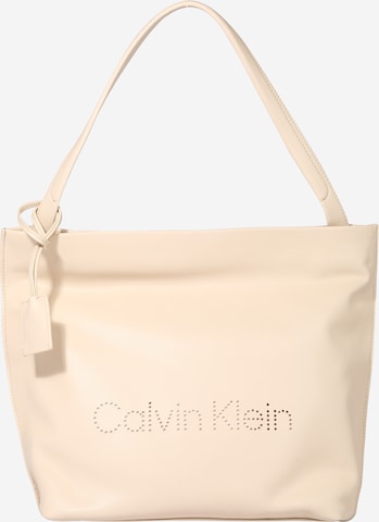 Cabas Calvin Klein en beige : devant