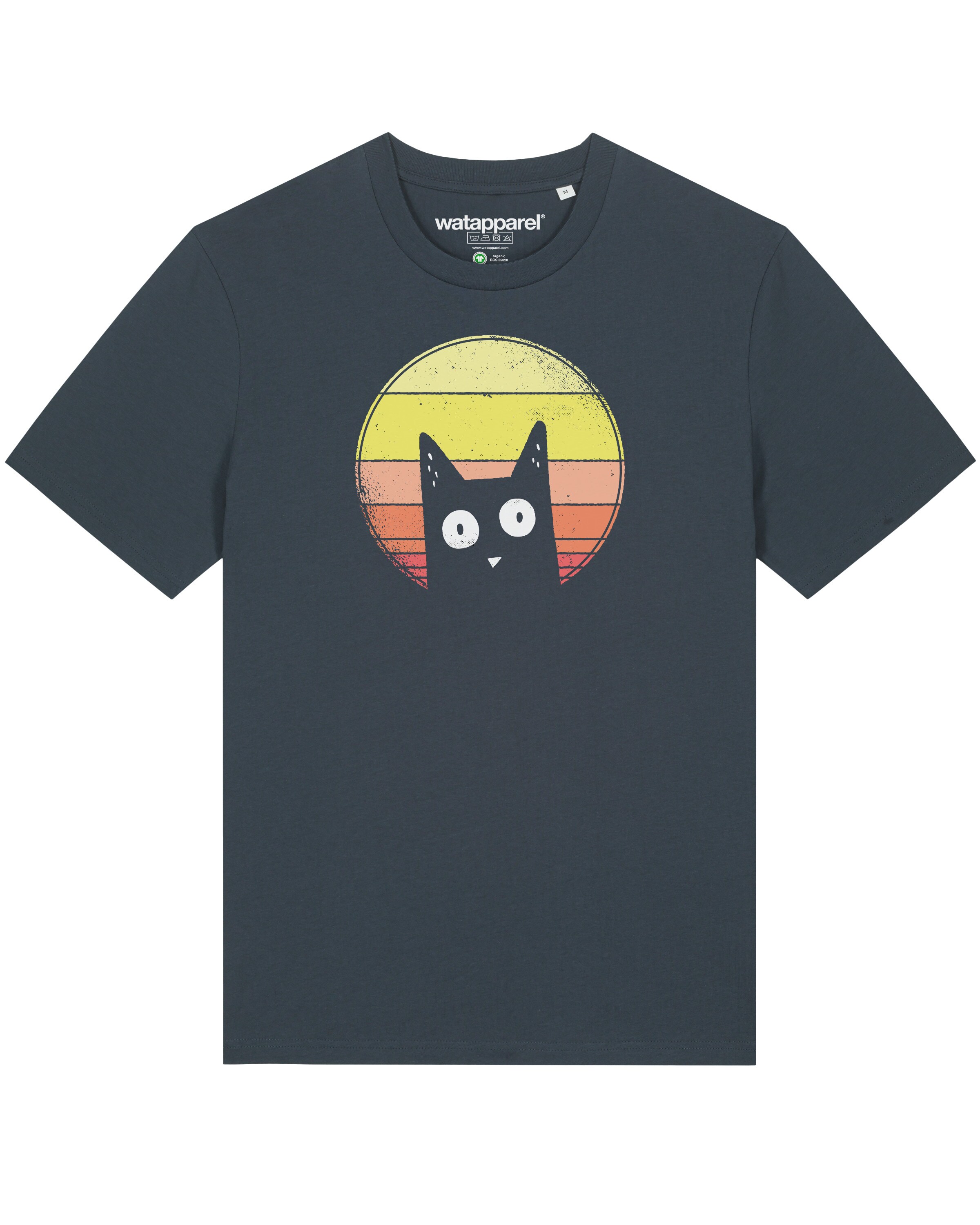 T-Shirt 'Sunset Cat' Watapparel en gris : devant